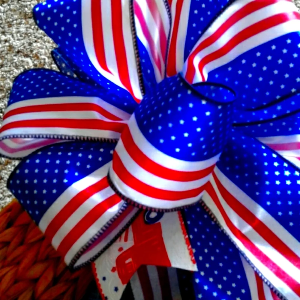 Hand Crafted Patriotic Independence Day Bow Americana Themed FINAL SALE ITEM